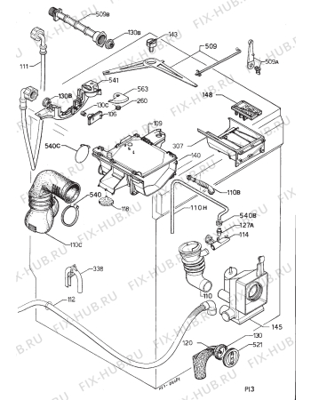 Взрыв-схема стиральной машины Zanussi FJ934V - Схема узла Hydraulic System 272